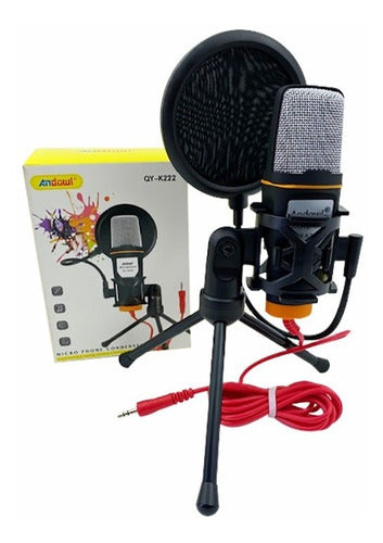 MICROFONE ANDOWL COM POP FILTER